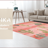 Ultra Soft Area Rug, Non Slip, Stain Resistant, Washable Area Rugs for Living Room, Bedroom, Rustic Cactus Boot Aesthetic(Pink)