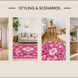 Ultra Soft Area Rug, Non Slip, Stain Resistant, Washable Area Rugs for Living Room, Bedroom, coquette floral bathroom(Pink)