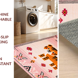 Ultra Soft Area Rug, Non Slip, Stain Resistant, Washable Area Rugs for Living Room, Bedroom, Vibrant Cozy Playroom Accent(Pink)
