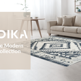 Ultra Soft Area Rug, Non Slip, Stain Resistant, Washable Area Rugs for Living Room, Bedroom, Transitional Cozy Block Print(Gray)