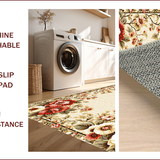 Ultra Soft Area Rug, Non Slip, Stain Resistant, Washable Area Rugs for Living Room, Bedroom, Beige Floral Vintage Stain Resistant Living Room(Beige)