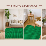 Ultra Soft Area Rug, Non Slip, Stain Resistant, Washable Area Rugs for Living Room, Bedroom, Trendy Green Tartan Decorative Touch(Green)