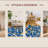 Ultra Soft Area Rug, Non Slip, Stain Resistant, Washable Area Rugs for Living Room, Bedroom, Vibrant Ocean Bedroom Non-Shedding Area Rug(Blue)