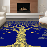 Ultra Soft Area Rug, Non Slip, Stain Resistant, Washable Area Rugs for Living Room, Bedroom, Rustic Geometric Blue Patterns(Blue)
