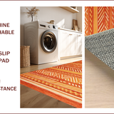 Ultra Soft Area Rug, Non Slip, Stain Resistant, Washable Area Rugs for Living Room, Bedroom, Contemporary Rustic Orange Elegance(Orange)