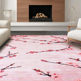 Ultra Soft Area Rug, Non Slip, Stain Resistant, Washable Area Rugs for Living Room, Bedroom, Graceful Floral Artistry Theme(Pink)