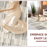 Ultra Soft Area Rug, Non Slip, Stain Resistant, Washable Area Rugs for Living Room, Bedroom, Elegant Neutral Tiled Arrangement(Gray)