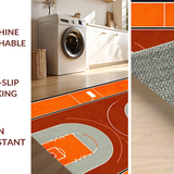 Ultra Soft Area Rug, Non Slip, Stain Resistant, Washable Area Rugs for Living Room, Bedroom, Retro Athletic Pattern Play(Brown)