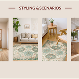 Ultra Soft Area Rug, Non Slip, Stain Resistant, Washable Area Rugs for Living Room, Bedroom, Distressed Oriental Ivory Sage Living Room Rug(Beige)