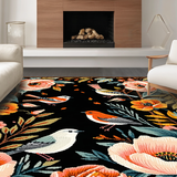 Ultra Soft Area Rug, Non Slip, Stain Resistant, Washable Area Rugs for Living Room, Bedroom, Artistic Vivid Animal Print(Black)