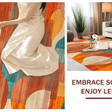 Ultra Soft Area Rug, Non Slip, Stain Resistant, Washable Area Rugs for Living Room, Bedroom, Stylish Contemporary Ink Wash Art(Orange)