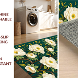 Ultra Soft Area Rug, Non Slip, Stain Resistant, Washable Area Rugs for Living Room, Bedroom, Delicate Floral Charm and Grace(White)