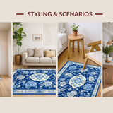 Transitional Blue Floral Elegance(Blue)