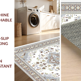 Ultra Soft Area Rug, Non Slip, Stain Resistant, Washable Area Rugs for Living Room, Bedroom, Vibrant Luxurious Medallion Theme(White)