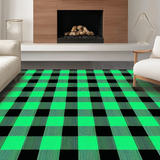 Charming Rustic Green Plaid Motif(Green)