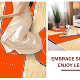Ultra Soft Area Rug, Non Slip, Stain Resistant, Washable Area Rugs for Living Room, Bedroom, Dynamic Basketball Motif Round Mat(Orange)