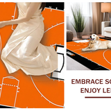 Ultra Soft Area Rug, Non Slip, Stain Resistant, Washable Area Rugs for Living Room, Bedroom, Lively Graphic Sports Circle(Orange)