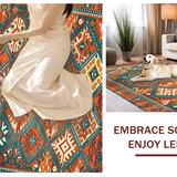 Ultra Soft Area Rug, Non Slip, Stain Resistant, Washable Area Rugs for Living Room, Bedroom, Sophisticated Ethnic Patterned Charm(Orange)