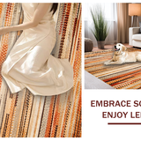 Ultra Soft Area Rug, Non Slip, Stain Resistant, Washable Area Rugs for Living Room, Bedroom, Cozy Earthy Geometric Pattern(Orange)