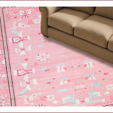 Ultra Soft Area Rug, Non Slip, Stain Resistant, Washable Area Rugs for Living Room, Bedroom, Delicate Feminine Whimsical Touch(Pink)
