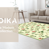 Ultra Soft Area Rug, Non Slip, Stain Resistant, Washable Area Rugs for Living Room, Bedroom, Soft Pastel Blossom Artwork(Ivory)