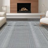 Ultra Soft Area Rug, Non Slip, Stain Resistant, Washable Area Rugs for Living Room, Bedroom, Timeless Classic Oval Texture(Gray)