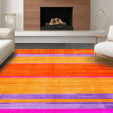 Ultra Soft Area Rug, Non Slip, Stain Resistant, Washable Area Rugs for Living Room, Bedroom, Whimsical Multi-Tonal Design(Orange)