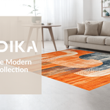 Ultra Soft Area Rug, Non Slip, Stain Resistant, Washable Area Rugs for Living Room, Bedroom, Vibrant Tie-Dye Patterned Elegance(Orange)