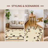 Ultra Soft Area Rug, Non Slip, Stain Resistant, Washable Area Rugs for Living Room, Bedroom, Rustic Earthy Animal Print Motif(Beige)
