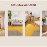 Ultra Soft Area Rug, Non Slip, Stain Resistant, Washable Area Rugs for Living Room, Bedroom, Round Non-Slip Decorative(Yellow)