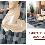 Ultra Soft Area Rug, Non Slip, Stain Resistant, Washable Area Rugs for Living Room, Bedroom, Rustic Geometric Monochrome Elegance(Gray)