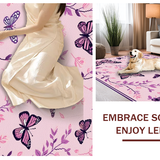 Ultra Soft Area Rug, Non Slip, Stain Resistant, Washable Area Rugs for Living Room, Bedroom, Enchanting Butterfly Dreamscape(Pink)
