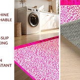 Ultra Soft Area Rug, Non Slip, Stain Resistant, Washable Area Rugs for Living Room, Bedroom, Vibrant Abstract Animal Motif(Pink)