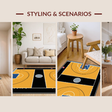 Ultra Soft Area Rug, Non Slip, Stain Resistant, Washable Area Rugs for Living Room, Bedroom, Stylish Athletic Patterned Accent(Yellow)