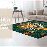 Ultra Soft Area Rug, Non Slip, Stain Resistant, Washable Area Rugs for Living Room, Bedroom, Elegant Earthy Animal Print Theme(Orange)