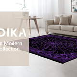 Ultra Soft Area Rug, Non Slip, Stain Resistant, Washable Area Rugs for Living Room, Bedroom, Artistic Halloween-Inspired Lattice Style(Purple)