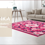 Ultra Soft Area Rug, Non Slip, Stain Resistant, Washable Area Rugs for Living Room, Bedroom, coquette floral bathroom(Pink)