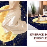 Ultra Soft Area Rug, Non Slip, Stain Resistant, Washable Area Rugs for Living Room, Bedroom, Astrology Sun and Moon Living Room Rug(Gold)