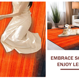 Ultra Soft Area Rug, Non Slip, Stain Resistant, Washable Area Rugs for Living Room, Bedroom, Striking 3D Distorted Illusion(Orange)