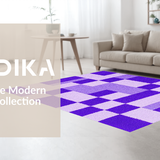 Ultra Soft Area Rug, Non Slip, Stain Resistant, Washable Area Rugs for Living Room, Bedroom, Vibrant Educational Diamond Pattern(Purple)