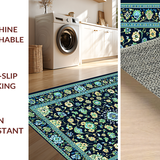 Ultra Soft Area Rug, Non Slip, Stain Resistant, Washable Area Rugs for Living Room, Bedroom, Vibrant Distressed Geometric Elegance(Blue)