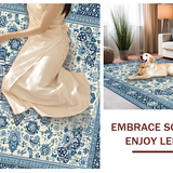 Ultra Soft Area Rug, Non Slip, Stain Resistant, Washable Area Rugs for Living Room, Bedroom, Colorful Urban Symmetrical Elements(White)