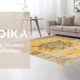Ultra Soft Area Rug, Non Slip, Stain Resistant, Washable Area Rugs for Living Room, Bedroom, Contemporary Minimalist Motif(Gold)
