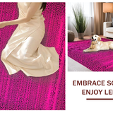 Ultra Soft Area Rug, Non Slip, Stain Resistant, Washable Area Rugs for Living Room, Bedroom, Trendy Abstract Animal Aesthetic(Pink)