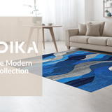 Dynamic Geometric Blue Tones(Blue)