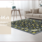 Ultra Soft Area Rug, Non Slip, Stain Resistant, Washable Area Rugs for Living Room, Bedroom, Transitional Elegant Trellis Aesthetic(Blue)