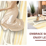 Ultra Soft Area Rug, Non Slip, Stain Resistant, Washable Area Rugs for Living Room, Bedroom, Luxurious Textured Cream Waves(Yellow)
