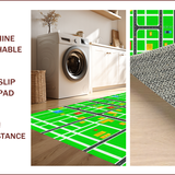 Ultra Soft Area Rug, Non Slip, Stain Resistant, Washable Area Rugs for Living Room, Bedroom, Vibrant Interactive City Map Visual(Green)