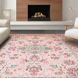 Ultra Soft Area Rug, Non Slip, Stain Resistant, Washable Area Rugs for Living Room, Bedroom, Rustic Light Pink Blossom Style(Pink)