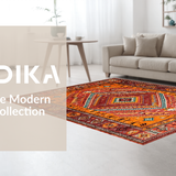 Ultra Soft Area Rug, Non Slip, Stain Resistant, Washable Area Rugs for Living Room, Bedroom, Rustic Colorful Chindi Weave(Red)